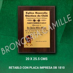 Retablo con placa impresa DB 1810