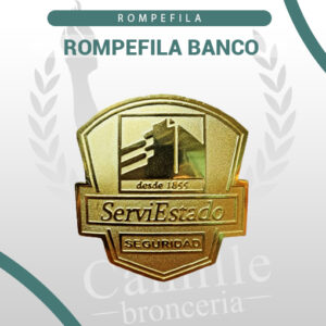 PLACA DE SEGURIDAD, BRONCE SOBRE RELIEVE
