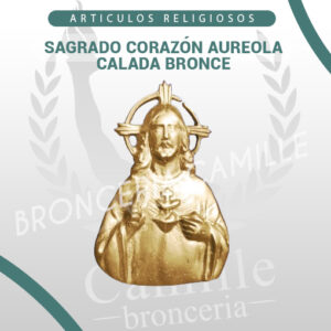 SAGRADO CORAZÓN AUREOLA CALADA BRONCE