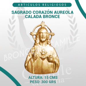 SAGRADO CORAZÓN AUREOLA CALADA BRONCE
