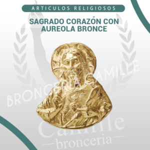 SAGRADO CORAZÓN CON AUREOLA BRONCE
