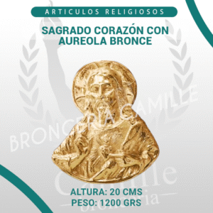 SAGRADO CORAZÓN CON AUREOLA BRONCE