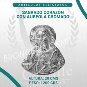 SAGRADO CORAZÓN CON AUREOLA CROMADO