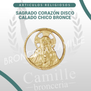SAGRADO CORAZÓN DISCO CALADO CHICO BRONCE
