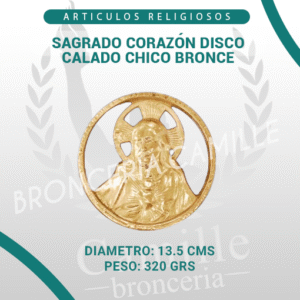 SAGRADO CORAZÓN DISCO CALADO CHICO BRONCE