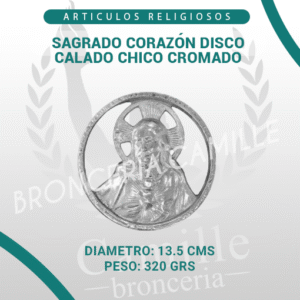 SAGRADO CORAZÓN DISCO CALADO CHICO CROMADO