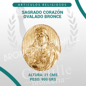SAGRADO CORAZÓN OVALADO BRONCE