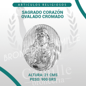 SAGRADO CORAZÓN OVALADO CROMADO