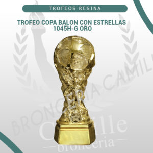 TROFEO COPA BALON CON ESTRELLAS CODIGO 1045H-G ORO
