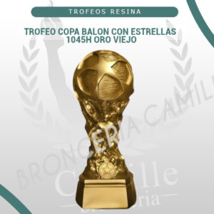 TROFEO COPA BALON CON ESTRELLAS - 1045H ORO VIEJO