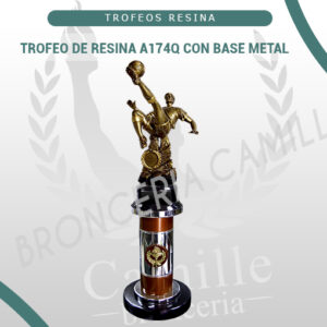 TROFEO DE RESINA A174Q CON BASE METAL