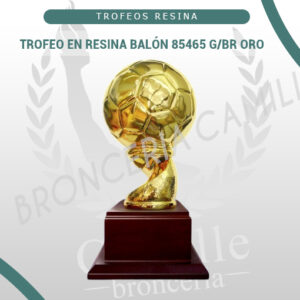 TROFEO EN RESINA BALÓN 85465 G/BR ORO