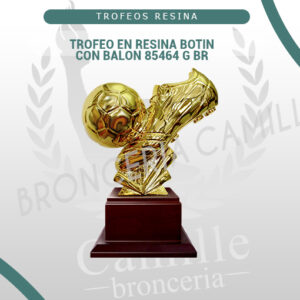 TROFEO EN RESINA BOTIN CON BALON 85464 G BR