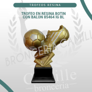 TROFEO EN RESINA BOTIN CON BALON 85464 IG BL
