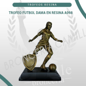 TROFEO FUTBOL DAMA EN RESINA A098