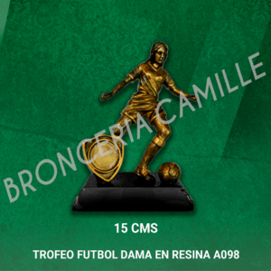 TROFEO FUTBOL DAMA EN RESINA A098