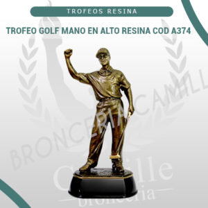 TROFEO GOLF MANO EN ALTO RESINA COD A374