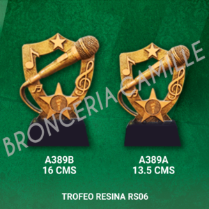 TROFEO MICROFONO ESCUDO RESINA A389B
