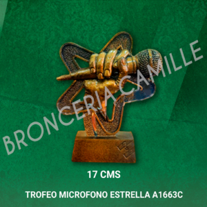 TROFEO MICROFONO ESTRELLA RESINA A1663C