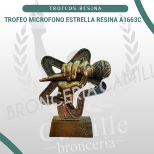 TROFEO MICROFONO ESTRELLA RESINA A1663C