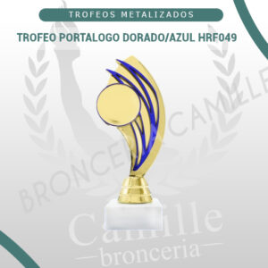 TROFEO PORTALOGO DORADO/AZUL HRF049