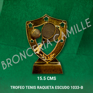 TROFEO TENIS RAQUETA ESCUDO RESINA 1033-B