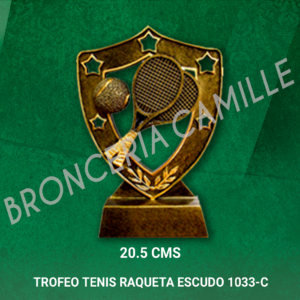 TROFEO TENIS RAQUETA ESCUDO RESINA 1033-C