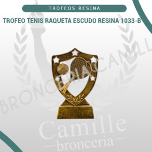 TROFEO TENIS RAQUETA ESCUDO RESINA 1033-B