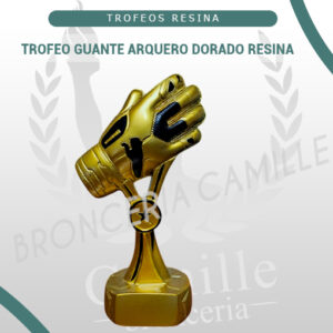 Trofeo Guante Arquero Dorado Resina