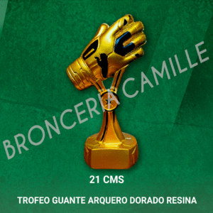 Trofeo Guante Arquero Dorado Resina