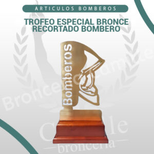 Trofeo especial bronce recortado bombero