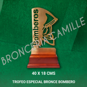 Trofeo especial bronce recortado bombero