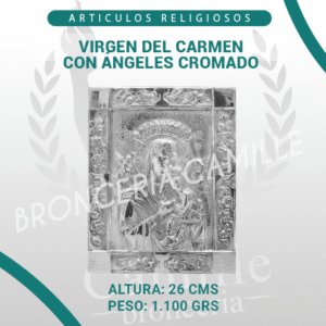 VIRGEN DEL CARMEN CON ÁNGELES CROMADO