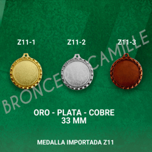 MEDALLA IMPORTADA Z11 3.3cms ø