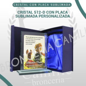 cristal 512-D con placa sublimada personalizada