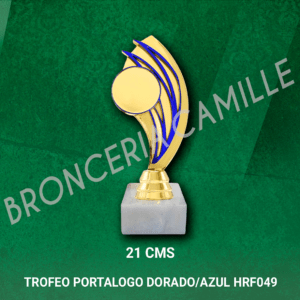 TROFEO PORTALOGO DORADO/AZUL HRF049