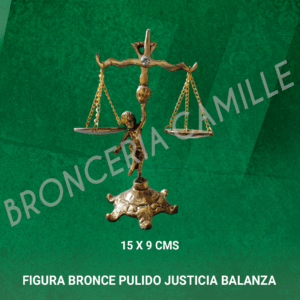 Figura de Bronce pulido - Justicia Balanza