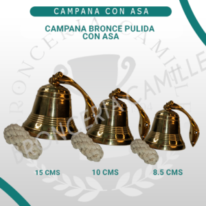 Campana con asa de bronce pulido