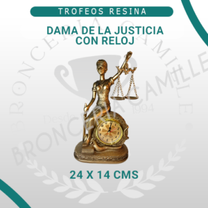 Dama de la Justicia con reloj en resina