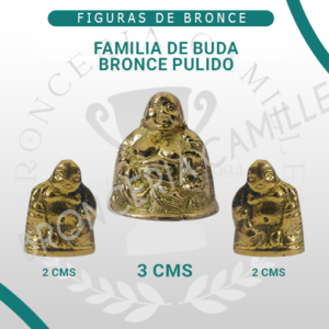 Figuras de bronce pulido – Familia Buda