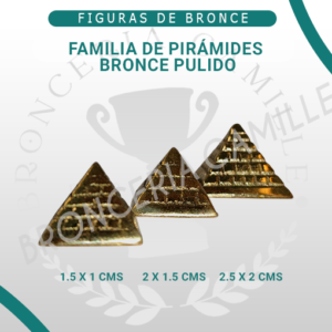 Figuras de bronce pulido – Familia de pirámides