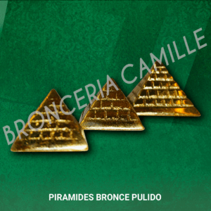 Figuras de bronce pulido – Familia de pirámides