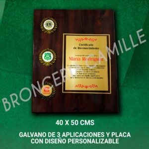 Galvano de 3 Aplicaciones y Placa con Diseño Personalizable