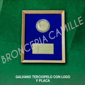 Galvano Terciopelo con Logo y Placa 15 x 19 CMS - 19 x 24 CMS - 24 x 29 CMS