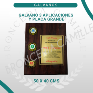 Galvano de 3 Aplicaciones y Placa con Diseño Personalizable