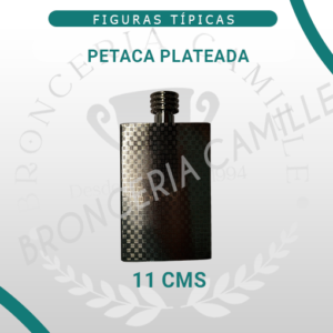 Petaca metálica plateada - texturizada
