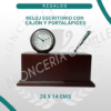Reloj Escritorio de Madera con Cajón y Portalápices - Imagen 2