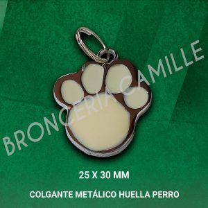Colgante Metálico Huella Perro