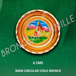 Imán Circular Chile Bronce