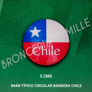 Imán Típico Circular Bandera Chile